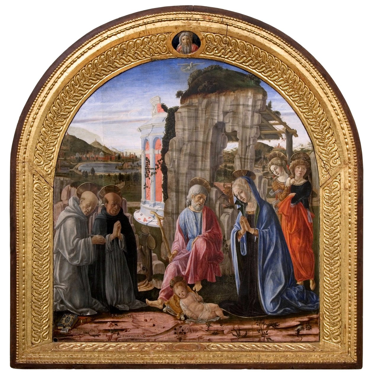 Geboorte
















 met Sint Bernhard en Thomas van Aquin















 con san Bernardino e san Tommaso d