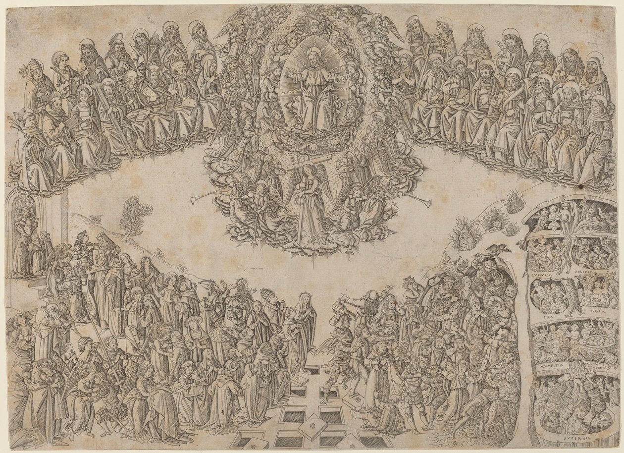 Het Laatste Oordeel door Francesco di Lorenzo Rosselli after Fra Angelico