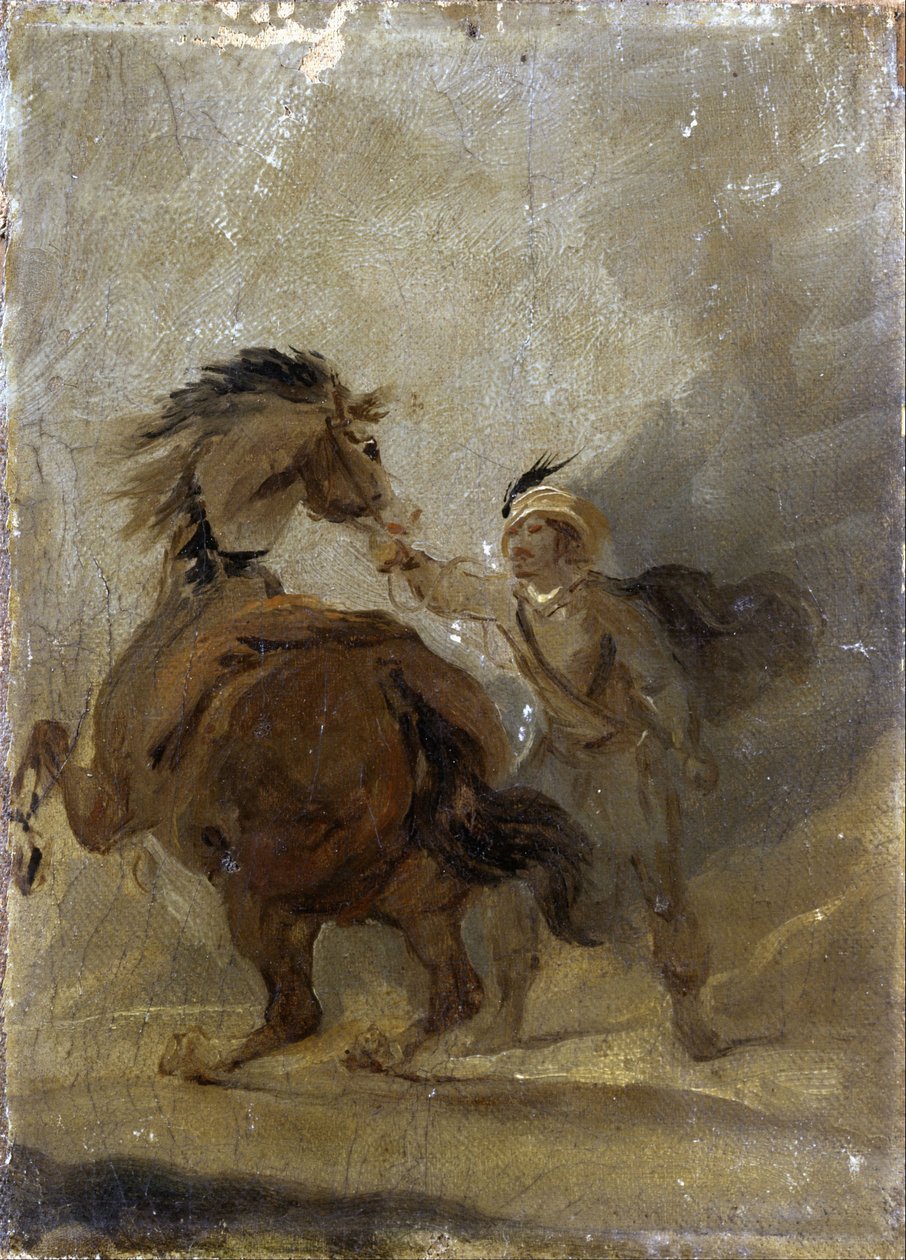 Een man met een paard door Francis Bourgeois