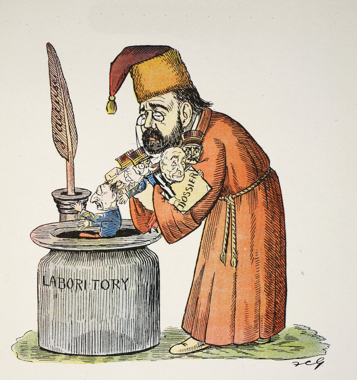 Alles Z- en Gedaan, illustratie uit Het Struwwelpeter Alfabet, vers door Harold Begbie (1871-1929) door Francis Carruthers Gould