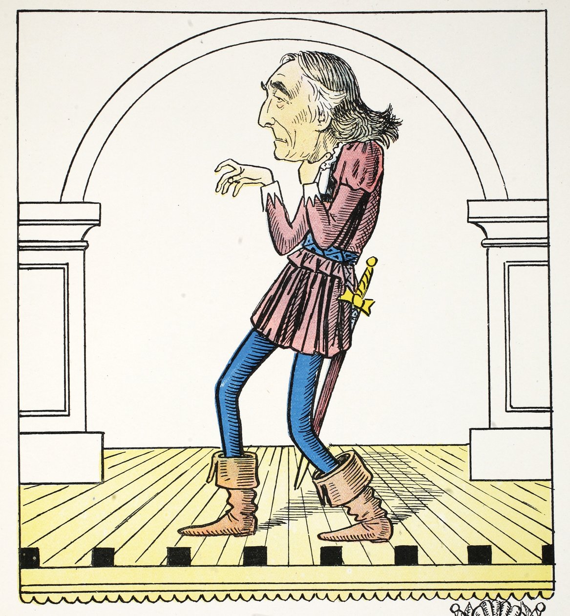 Ik Kunst, illustratie uit Het Struwwelpeter Alfabet, vers door Harold Begbie door Francis Carruthers Gould