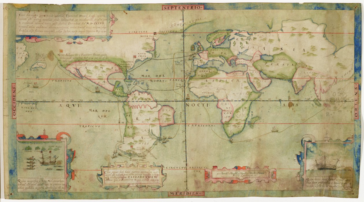 Een ware beschrijving van de zee-expeditie van Francis Drake, die met vijf schepen vertrok vanuit het westen van Engeland op 13 december 1577, de wereld rondzeilde en terugkeerde op 26 september door Francis Drake