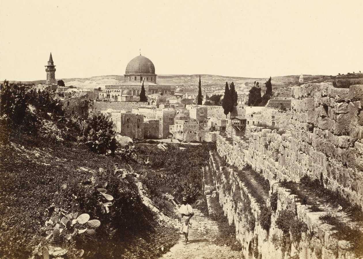 De plaats van de tempel Jeruzalem vanaf de berg Zion door Francis Frith