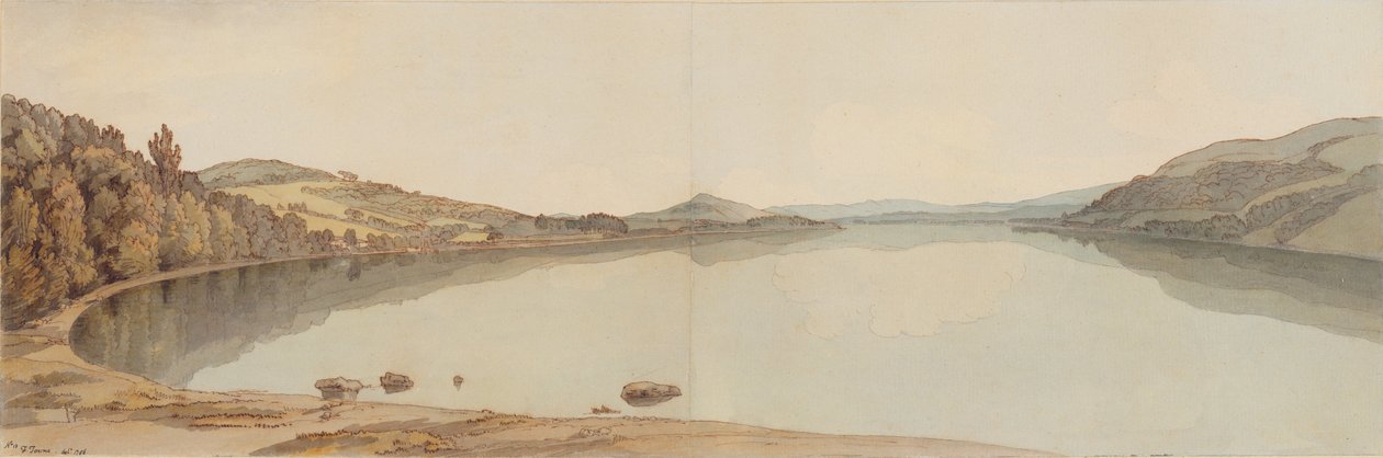 Lake Windermere, 1786 door Francis Towne