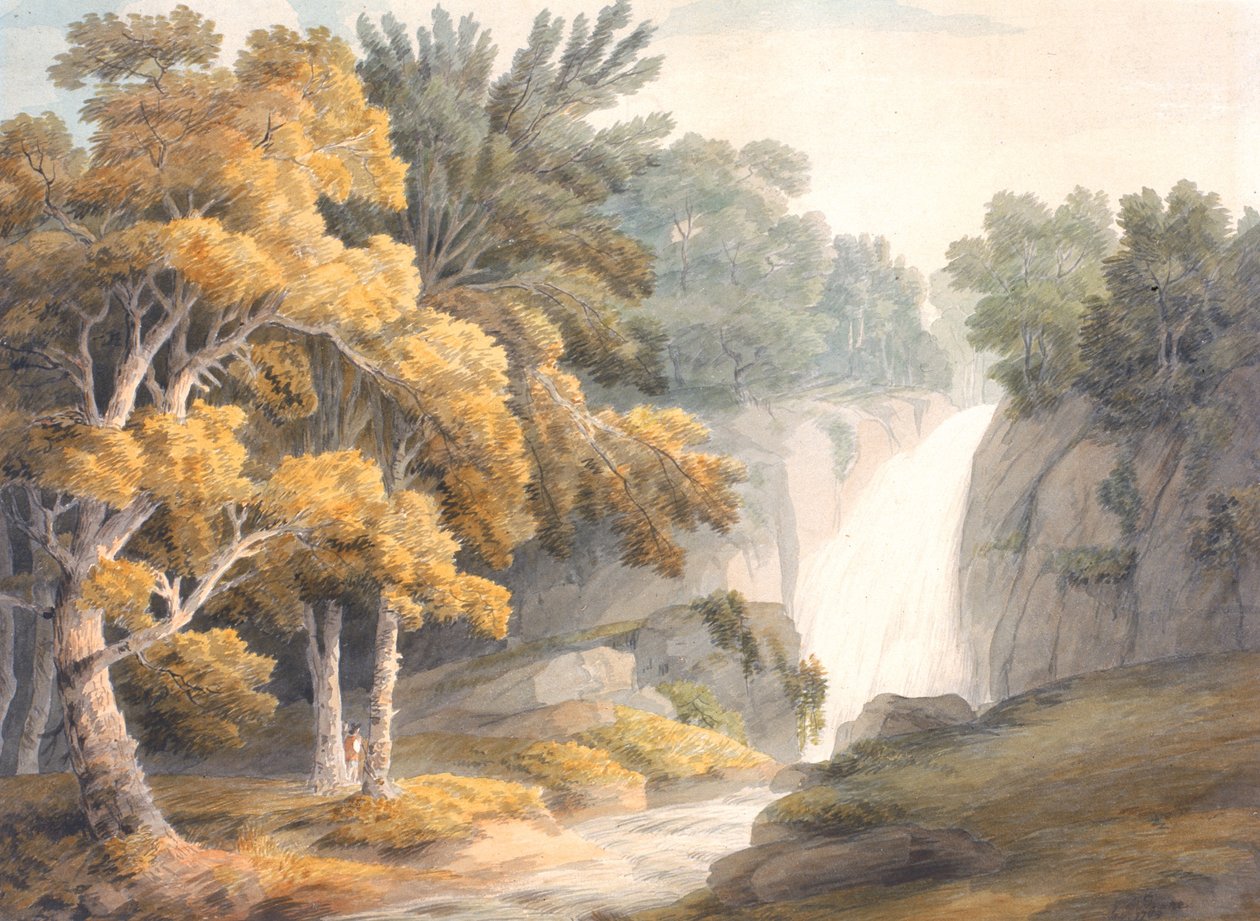 Landschap met Waterval door Francis Towne