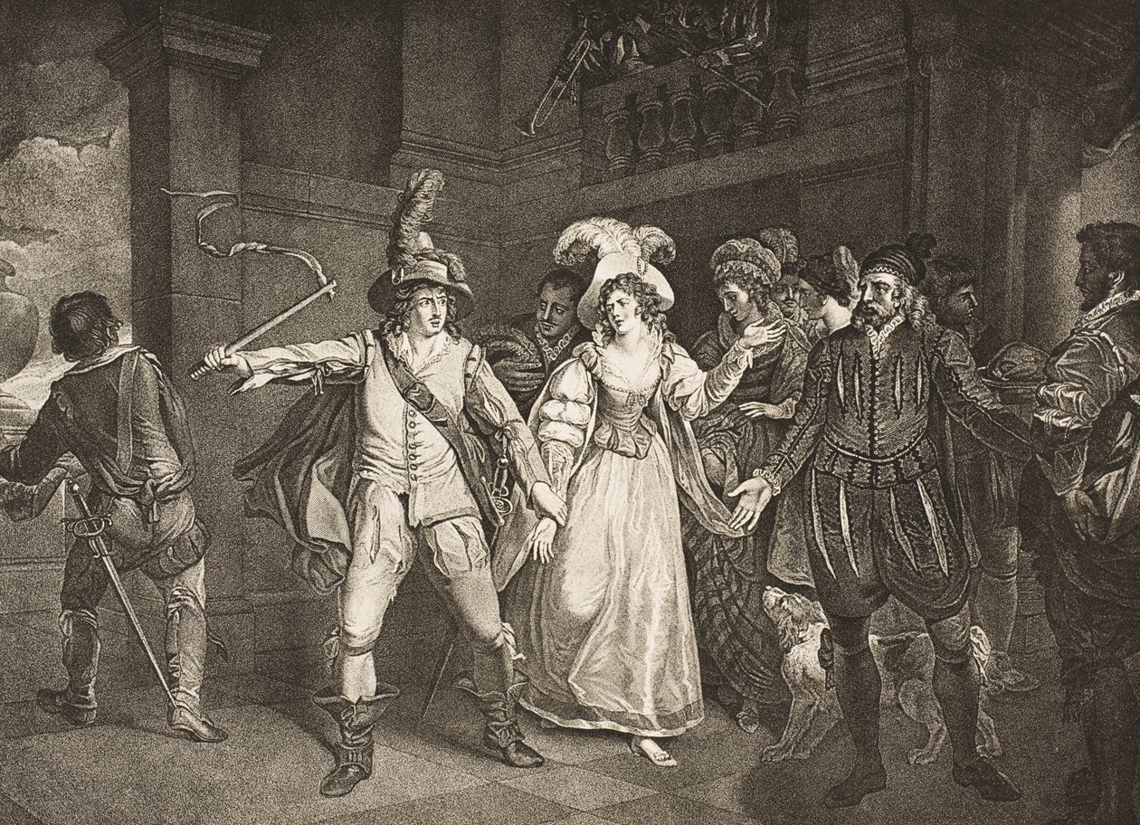 Padua, voor het huis van Baptista, Act III, Scene II, uit 