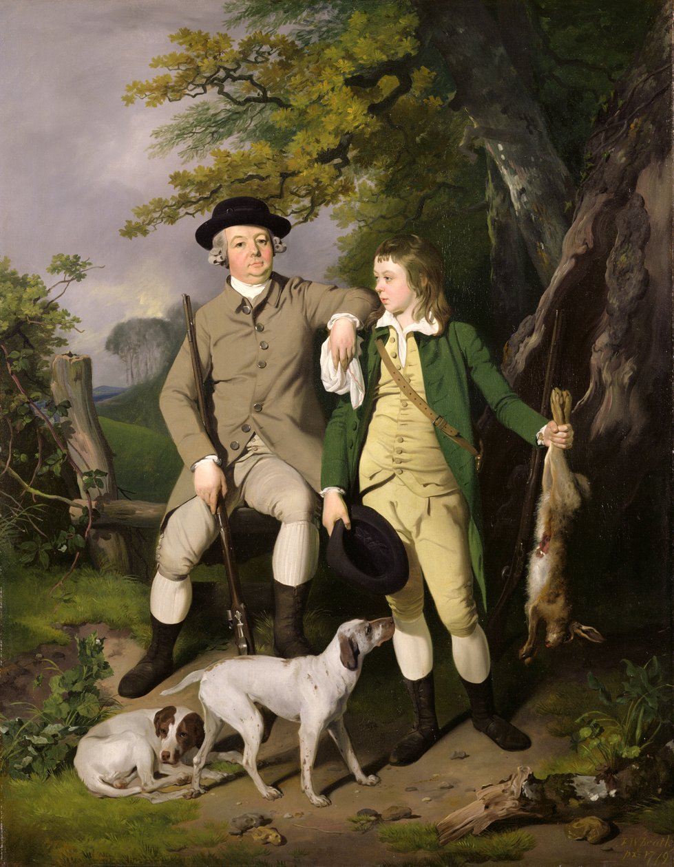 Portret van een sportman met zijn zoon, 1779 door Francis Wheatley