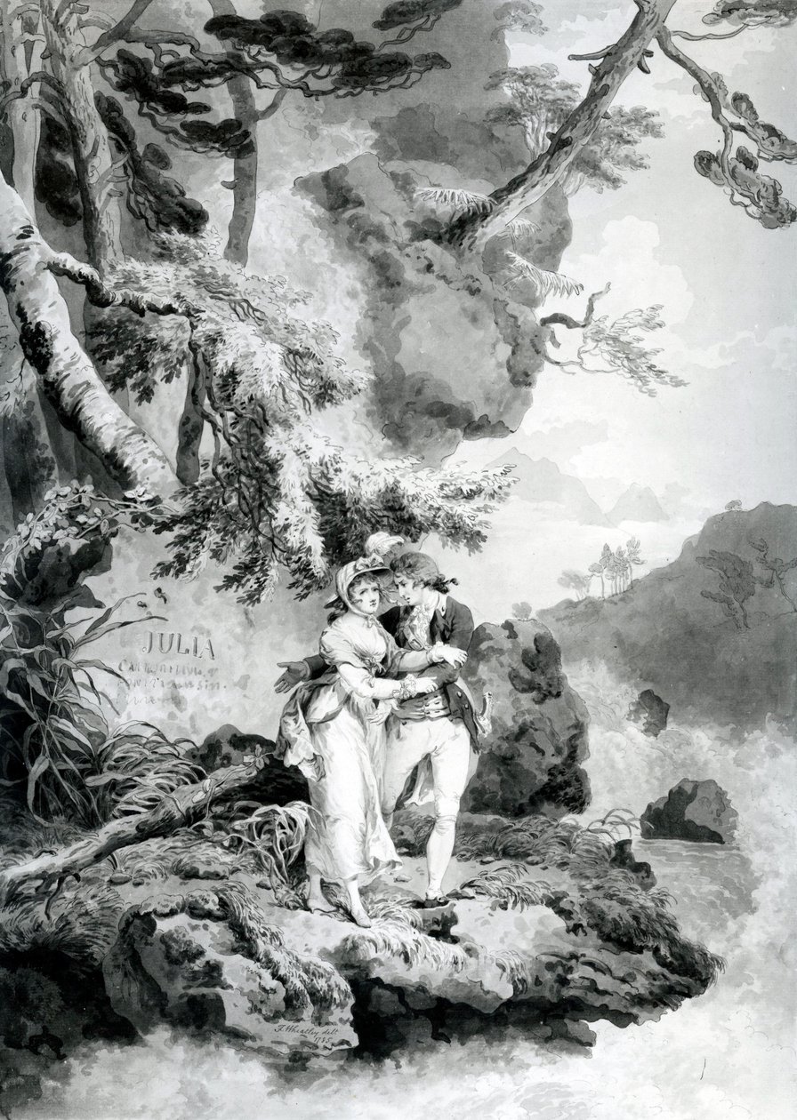 St. Preux en Julia, 1786 door Francis Wheatley