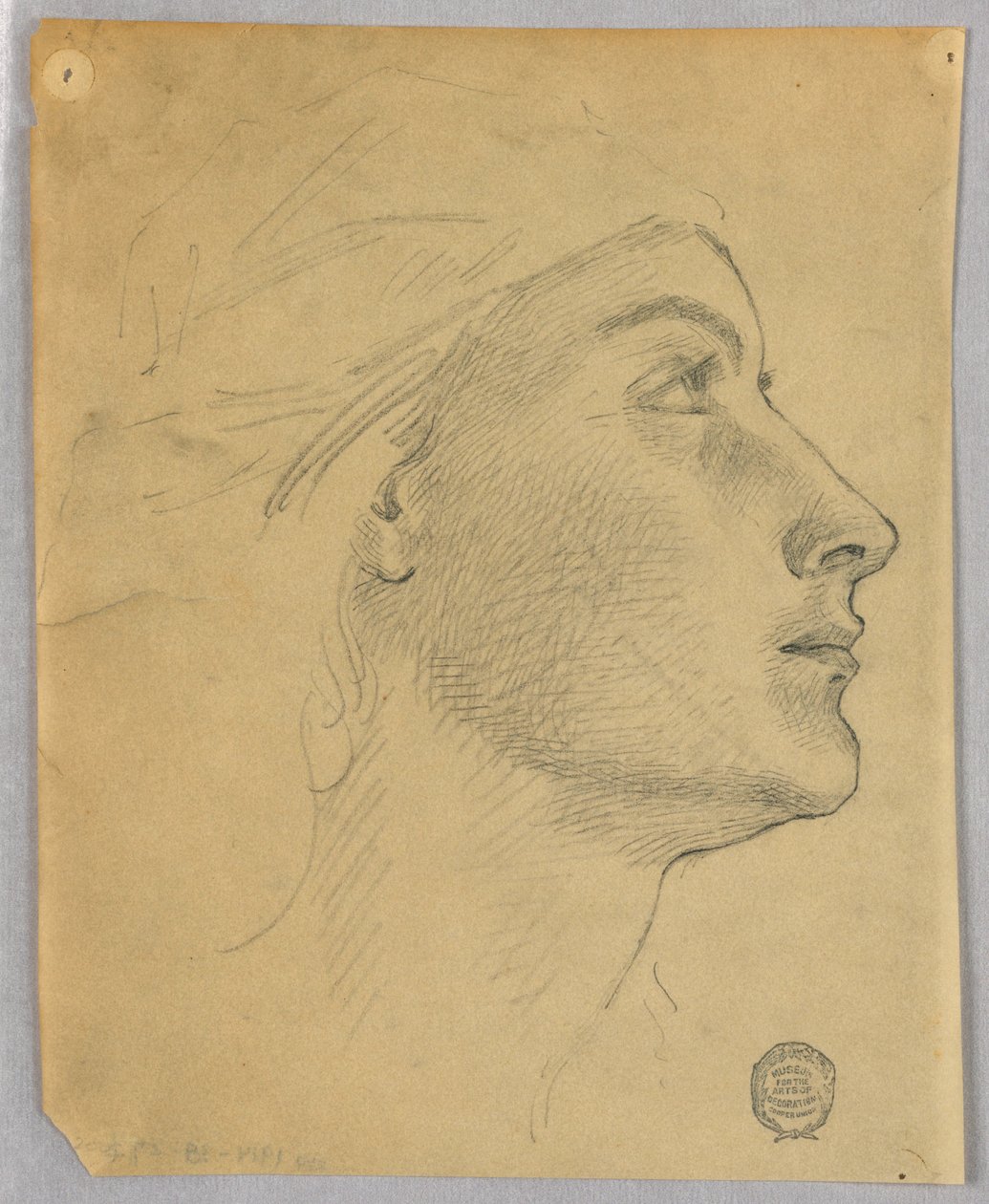 Hoofd van een vrouw door Francis Augustus Lathrop
