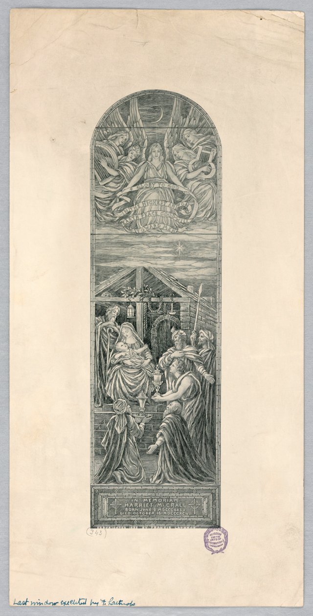 Herdenkingsraam voor Harriet M. Crall door Francis Augustus Lathrop