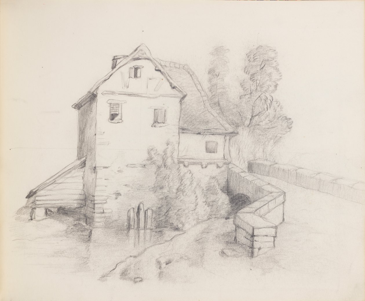 Molenhuis bij een stroom door Francis Augustus Lathrop