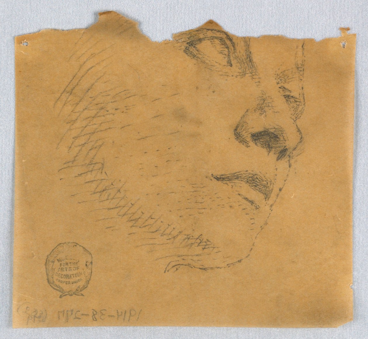 Gedeeltelijke Schets van een Gezicht door Francis Augustus Lathrop