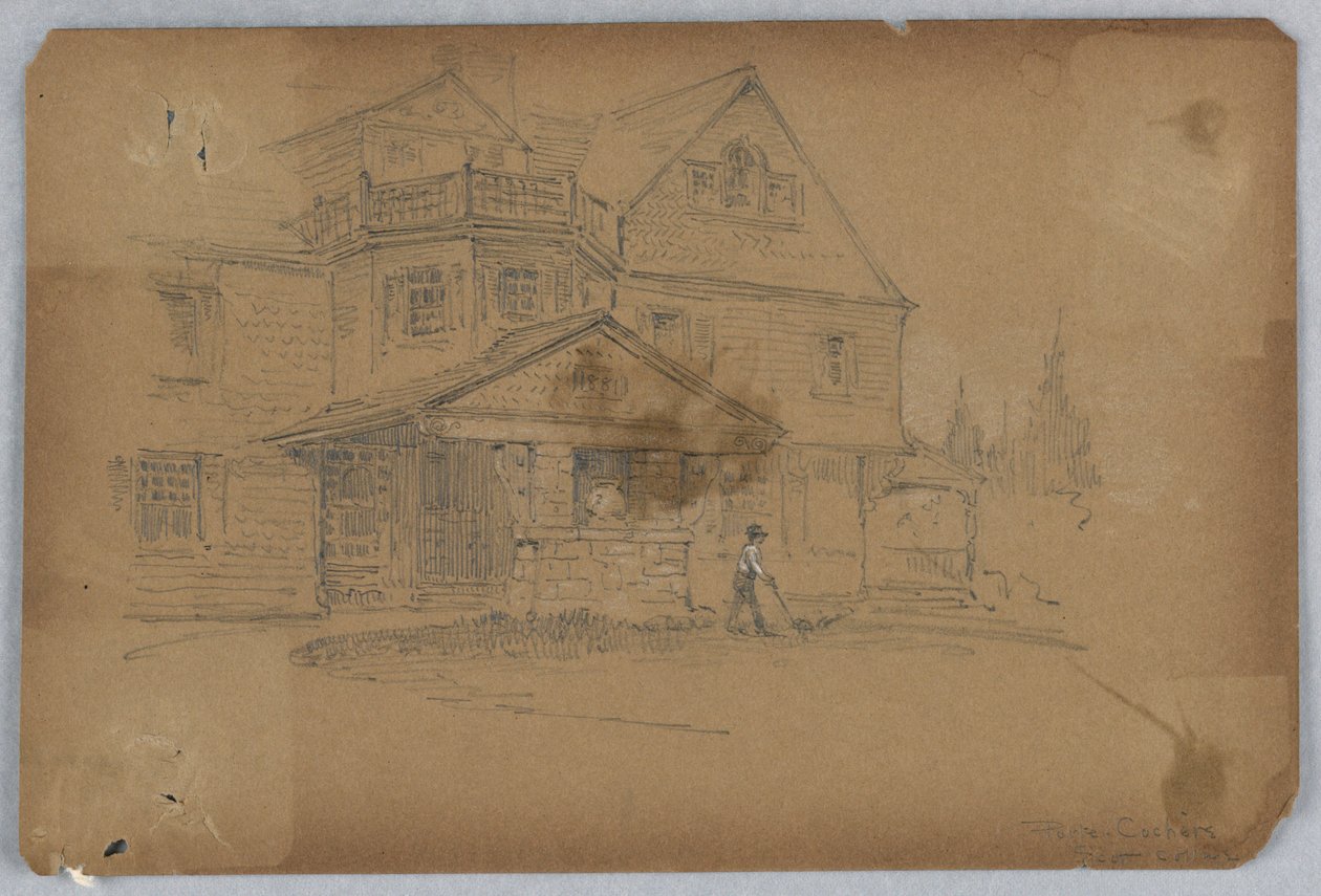 Porte-cochère, Scott Cottage door Francis Augustus Lathrop