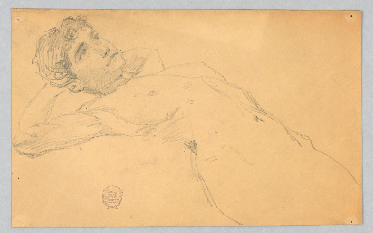 Schets van vrouwelijke naakt door Francis Augustus Lathrop