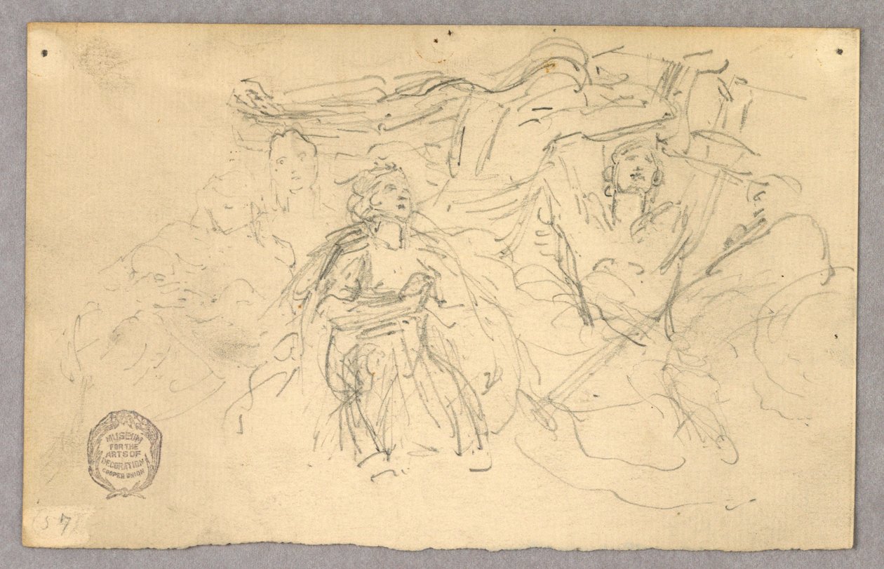 Schets van Figurale Groep voor Hemelvaart door Francis Augustus Lathrop