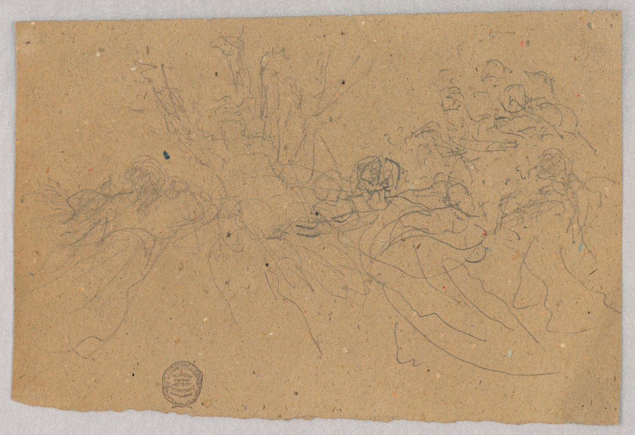 Schets van Figurale Groep voor Hemelvaart door Francis Augustus Lathrop
