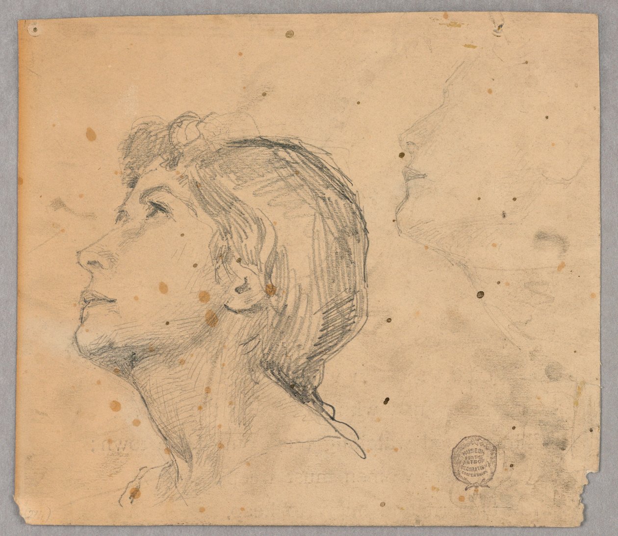 Schets van een Vrouwenhoofd door Francis Augustus Lathrop