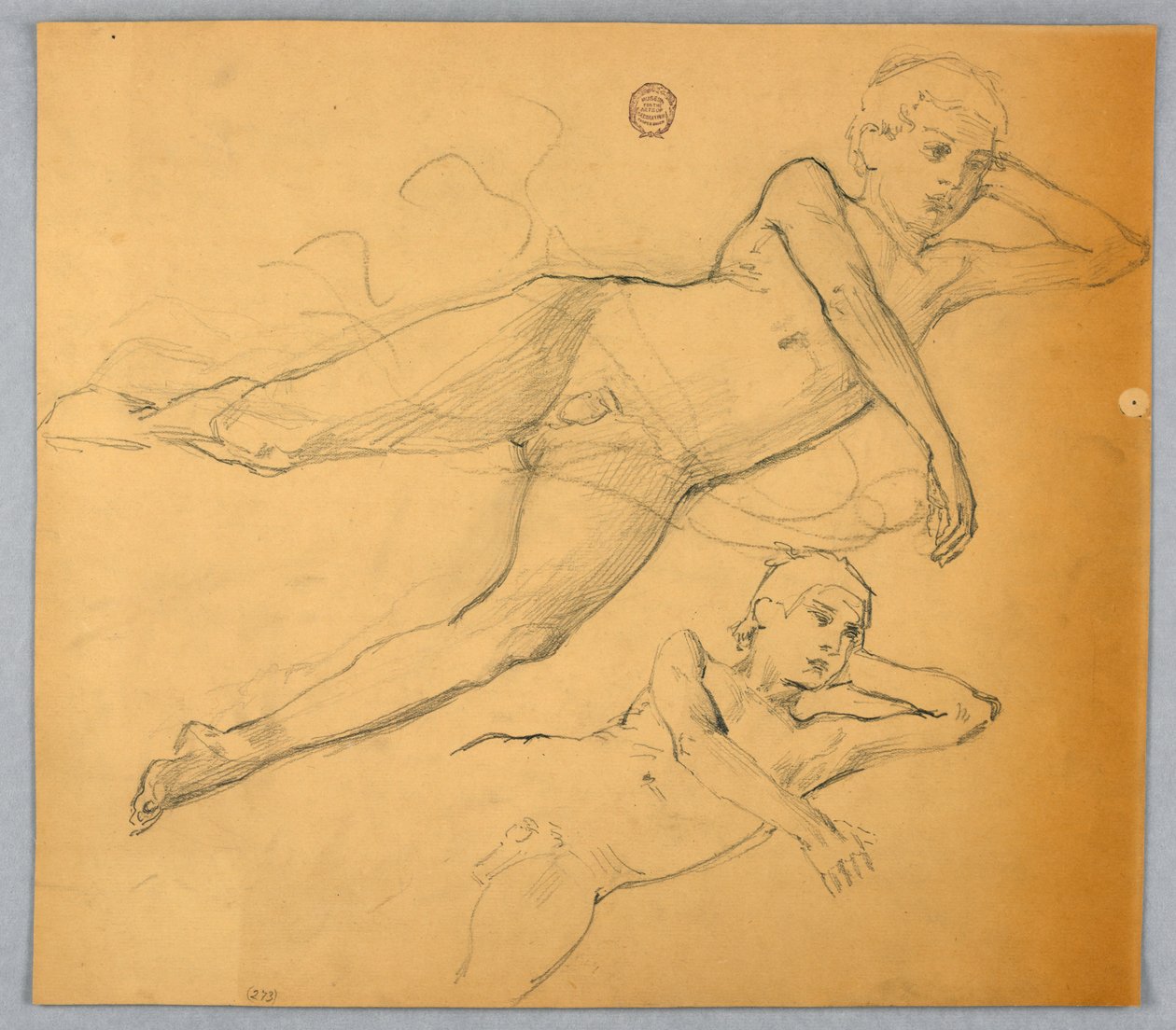 Studies van naaktfiguur door Francis Augustus Lathrop