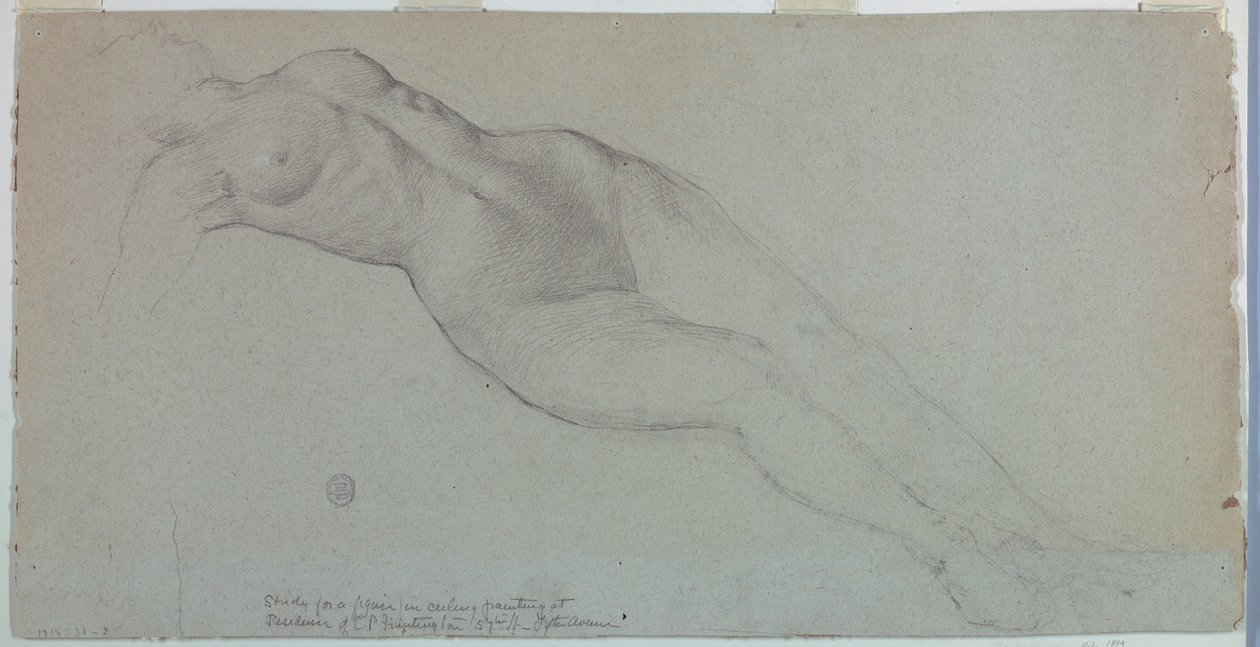 Studie voor "Diana en haar bedienden tussen de sterrenbeelden" door Francis Augustus Lathrop