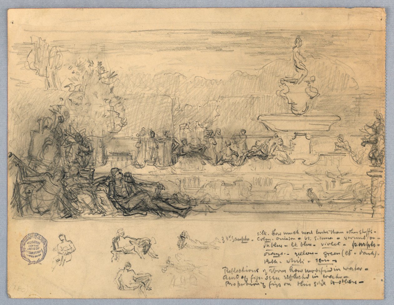 Studie voor een Muurschildering of Paneel door Francis Augustus Lathrop
