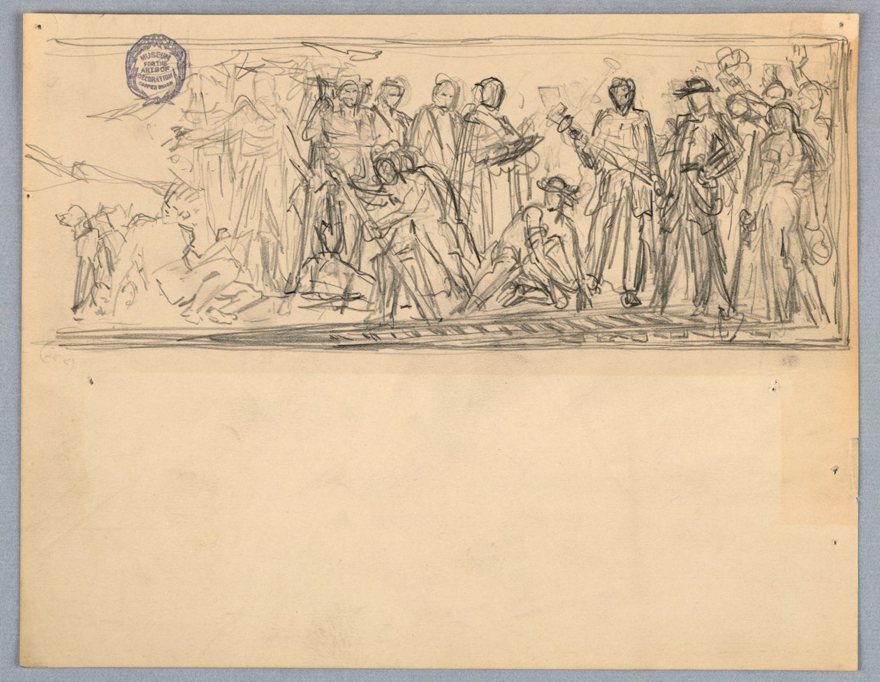 Studie voor een muurschildering of paneel door Francis Augustus Lathrop