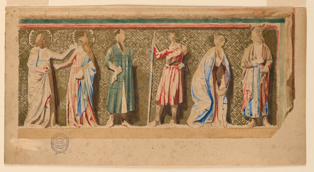 Studie van "Altaarstuk van Saint-Germer-de-fly," Parijs, Frankrijk door Francis Augustus Lathrop