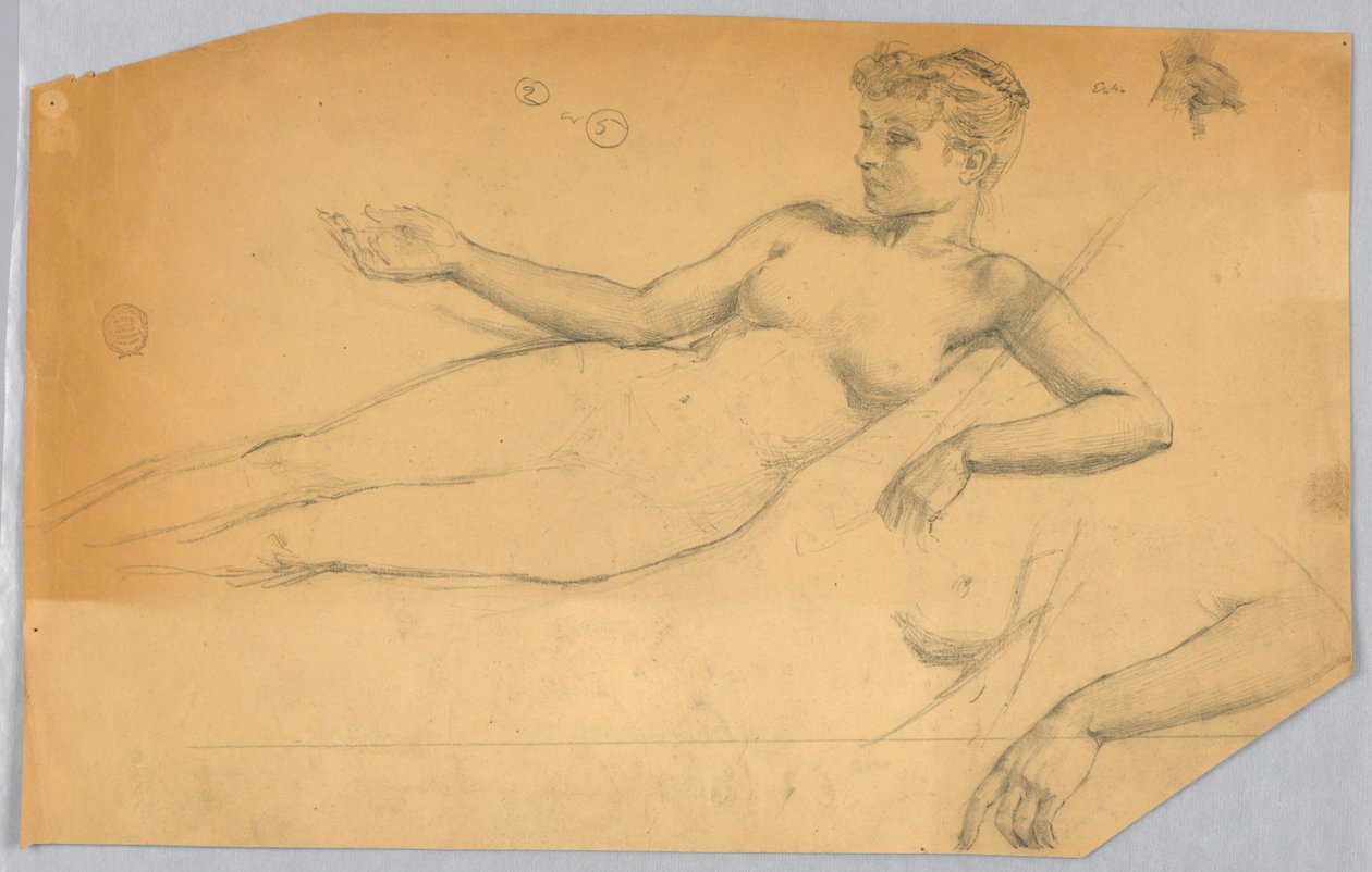 Studie van Naaktfiguur door Francis Augustus Lathrop