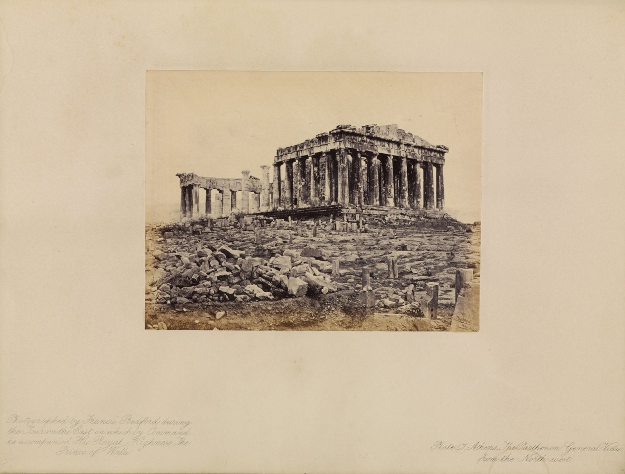 Athene - Het Parthenon, algemeen zicht vanuit het noordwesten door Francis Bedford