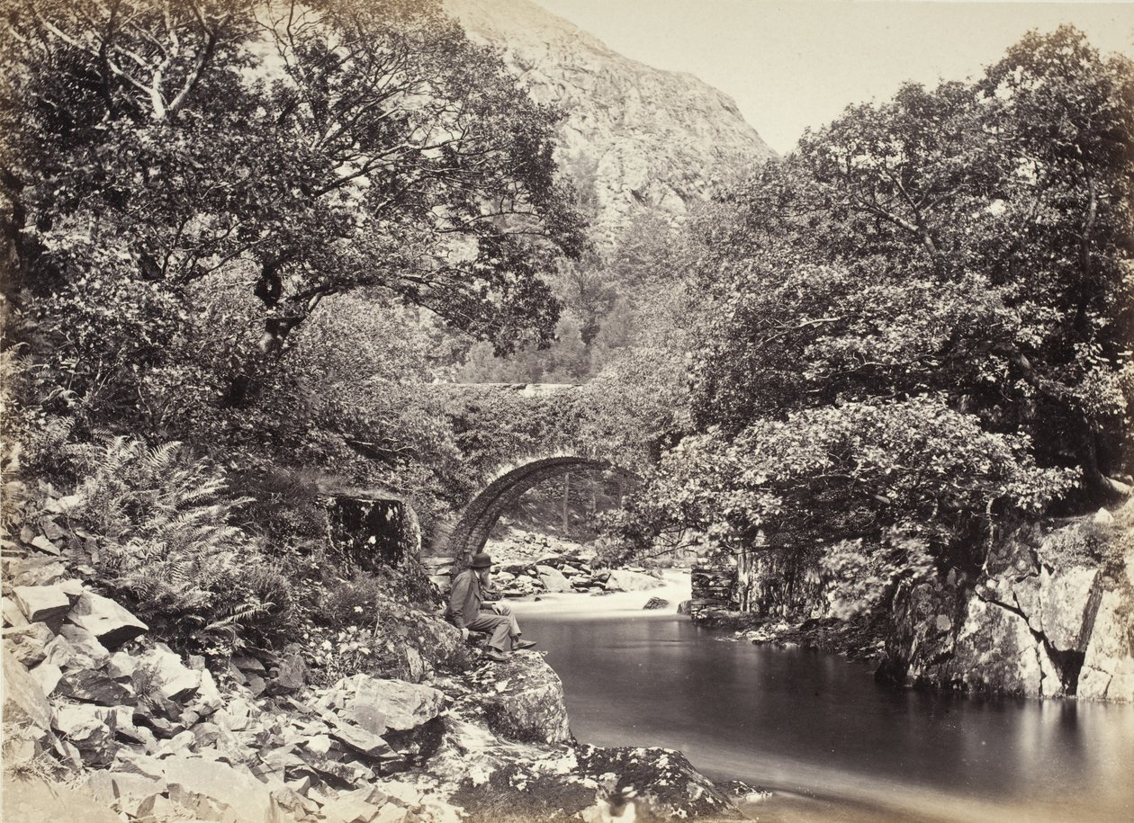 Beddgelert, Pont Aberglaslyn, vanaf onder de brug, nr. 2. (517) door Francis Bedford