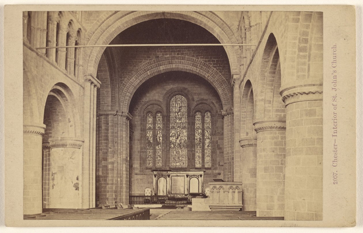 Chester - Interieur van de Sint-Janskerk door Francis Bedford