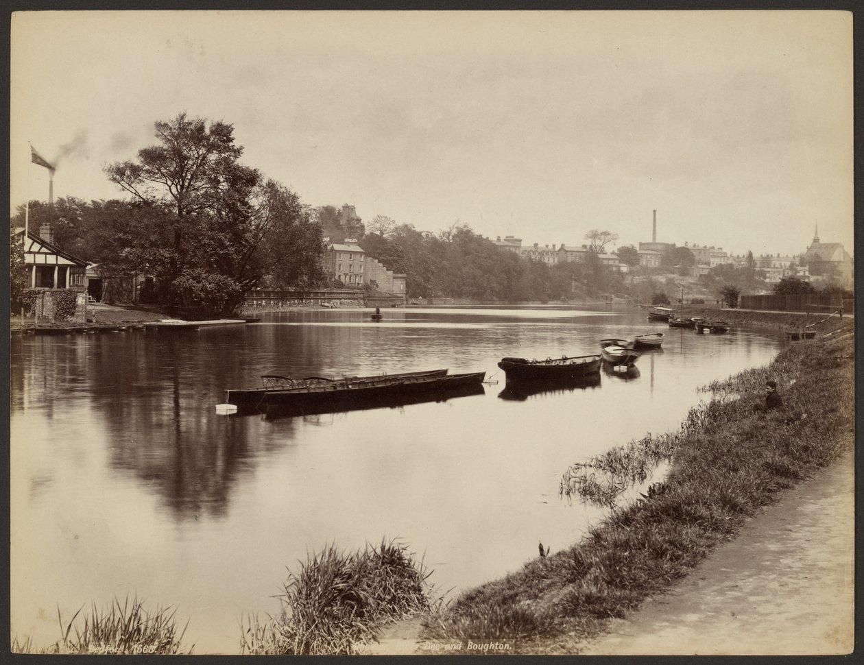 Chester, rivier de Dee en Boughton door Francis Bedford
