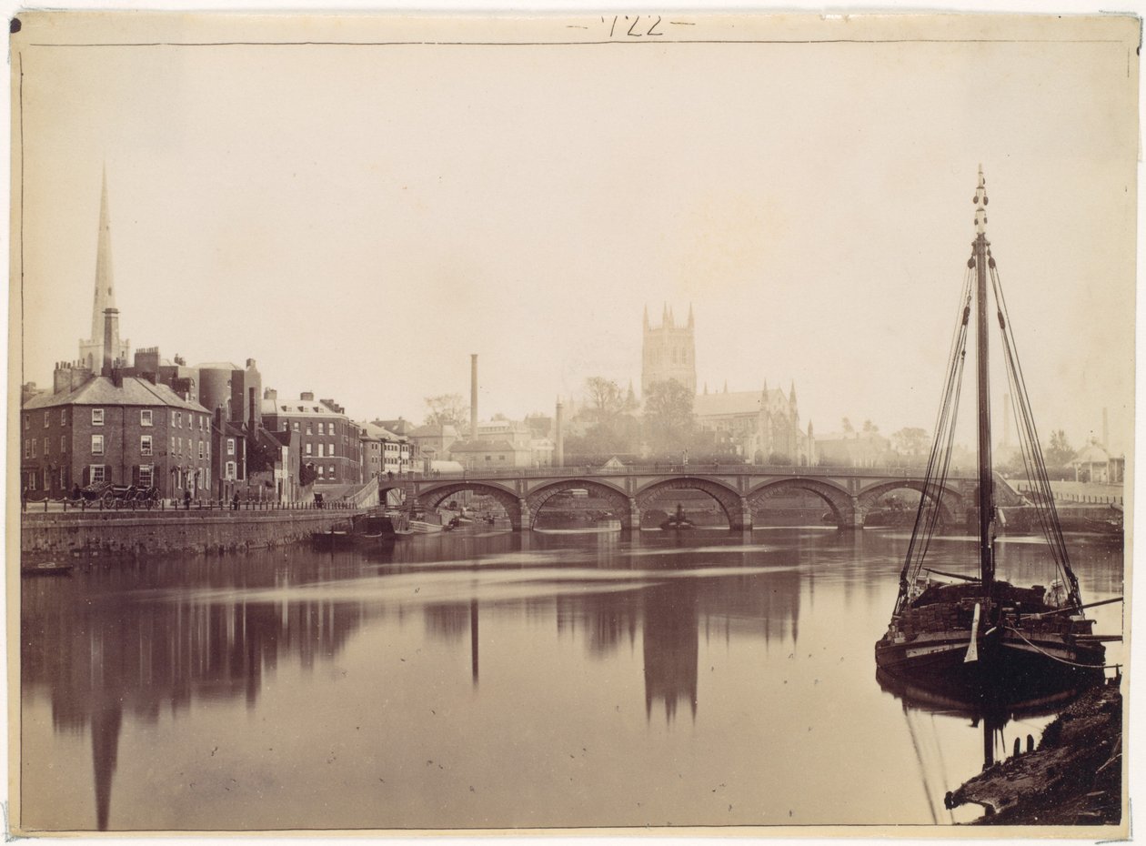 Worcester. Vanaf de Severn door Francis Bedford