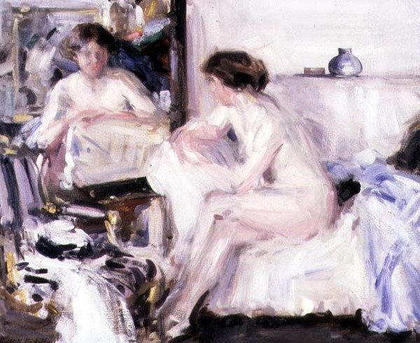 Naakt zittend op een sofa door Francis Campbell Boileau Cadell