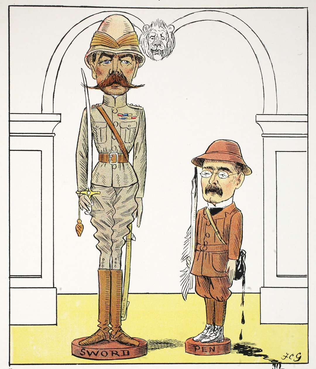 K, k, illustratie uit Het Struwwelpeter Alfabet, vers door Harold Begbie (1871-1929) door Francis Carruthers Gould