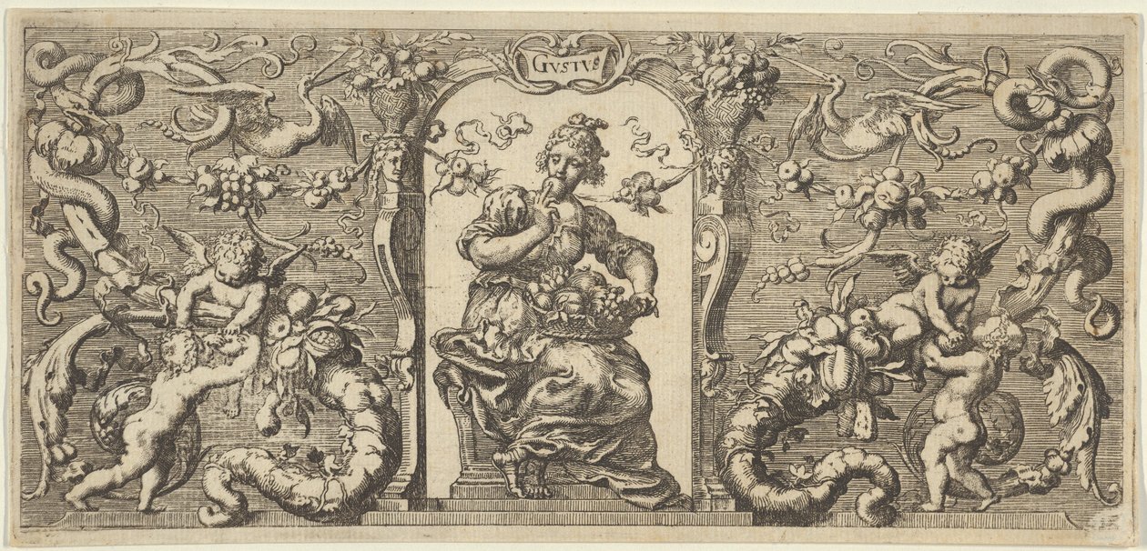 Smaak Gustus, uit Quinque Sensuum Vijf Zintuigen door Francis Cleyn