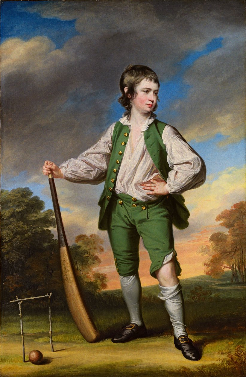 De jonge cricketer - Portret van Lewis Cage door Francis Cotes