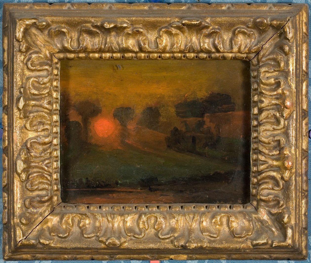 Zonsondergang door bomen, ca. 1855 door Francis Danby