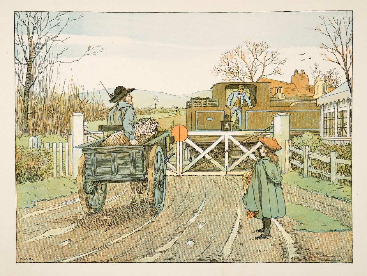 De machinist, uit Four and Twenty Toilers, pub. 1900 (kleurenlitho) door Francis Donkin Bedford