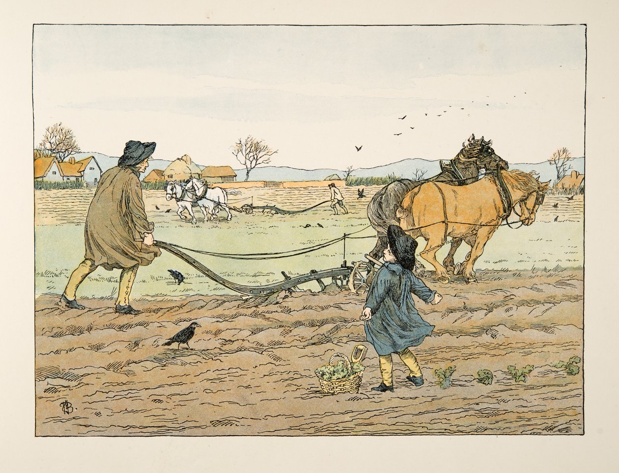 De ploeger, uit Vier en twintig ploegers, pub. 1900 (kleurenlitho) door Francis Donkin Bedford