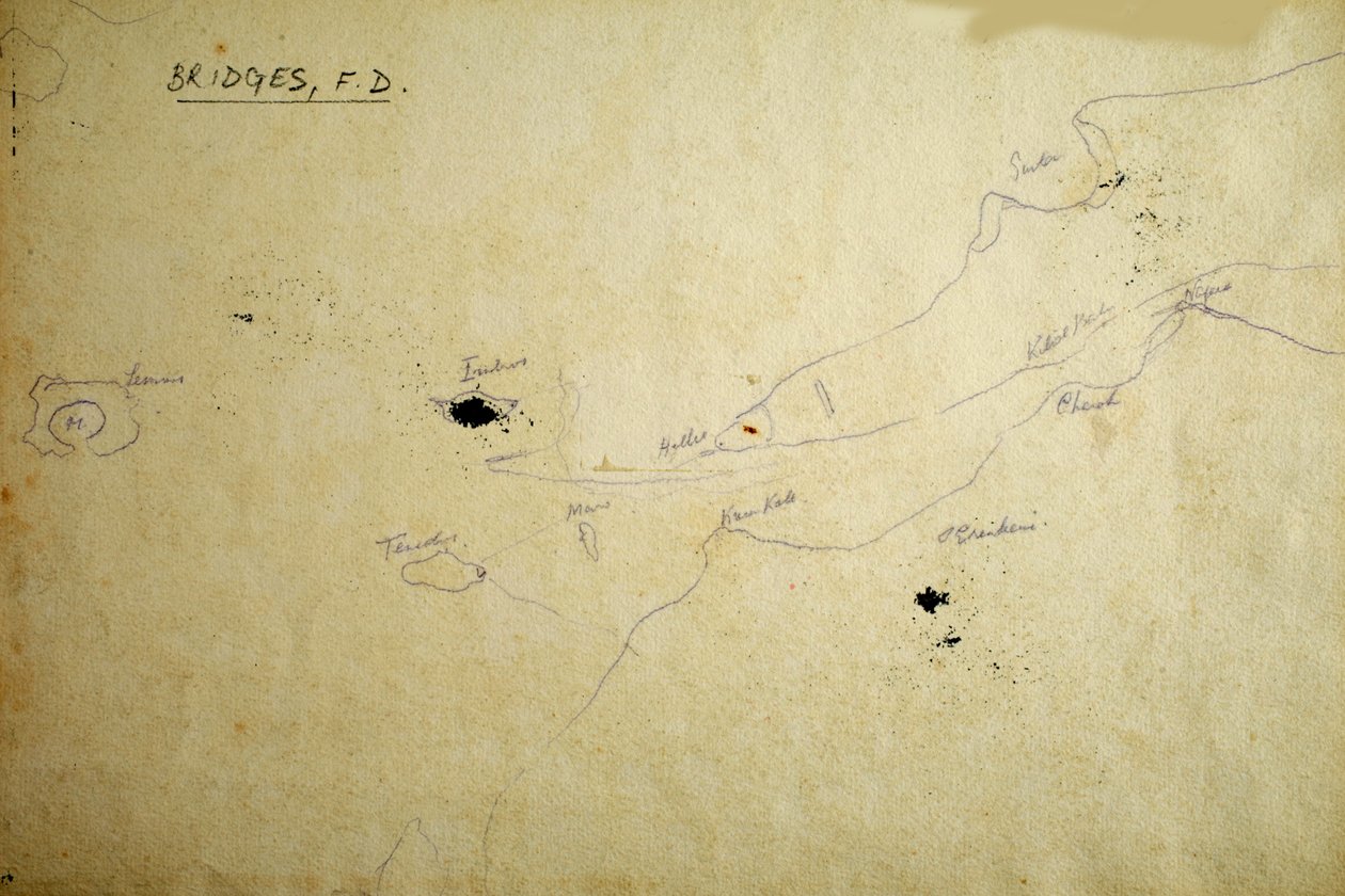 Kaart (pen  inkt op papier) door Francis Doveton Bridges