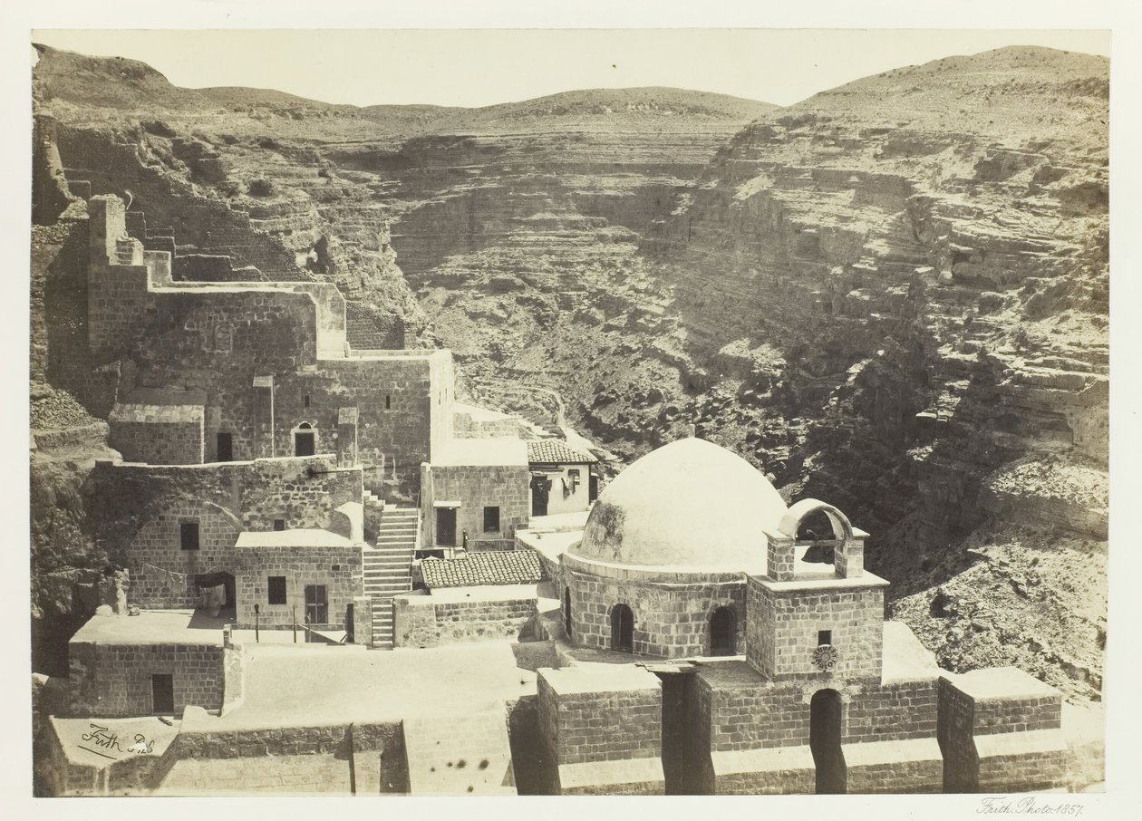Klooster van Mar-Saba, nabij Jeruzalem, 1857 door Francis Frith