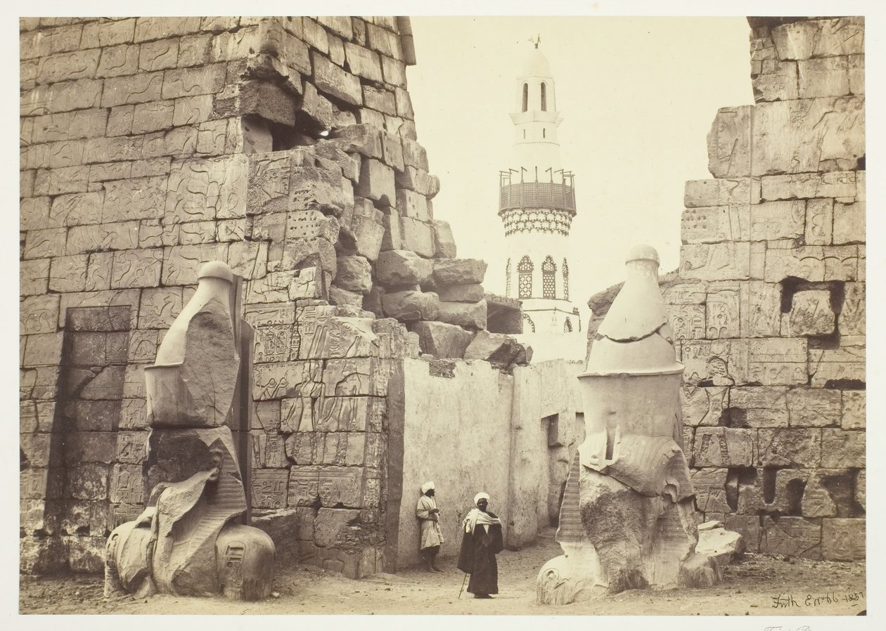 Ingang van de Grote Tempel, Luxor, 1857 door Francis Frith