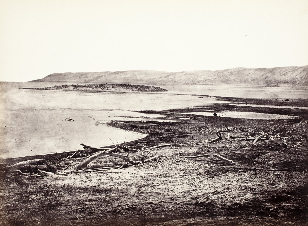 Noordoever van de Dode Zee door Francis Frith