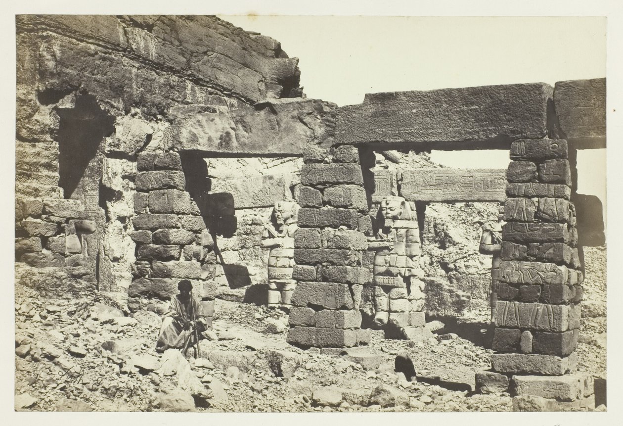 Portiek van de Tempel van Cerf Hossayn, Nubië door Francis Frith