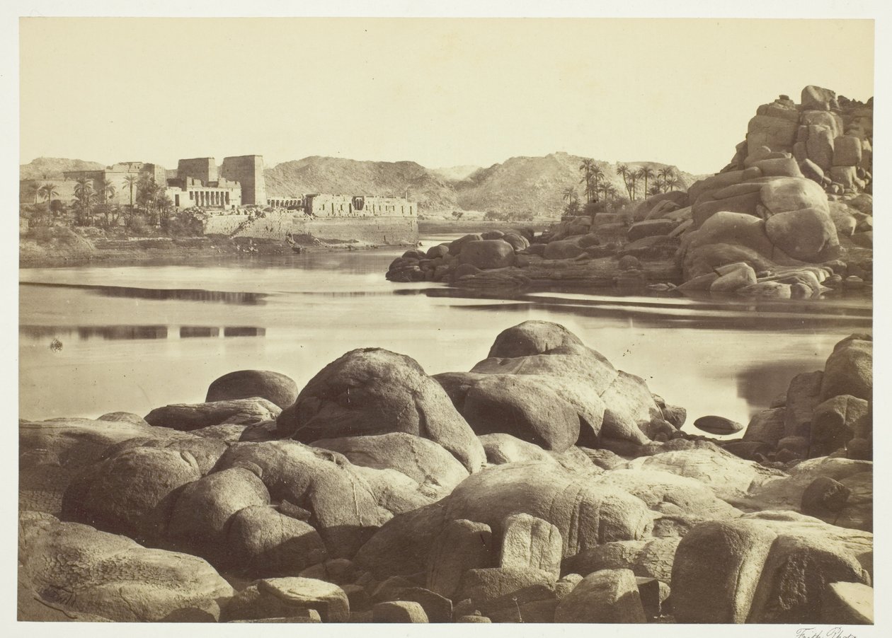 De benadering van Philae door Francis Frith