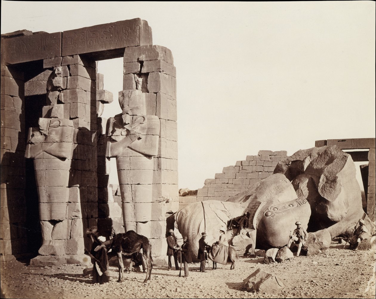Het Ramesseum van El-Kurneh, Thebe door Francis Frith