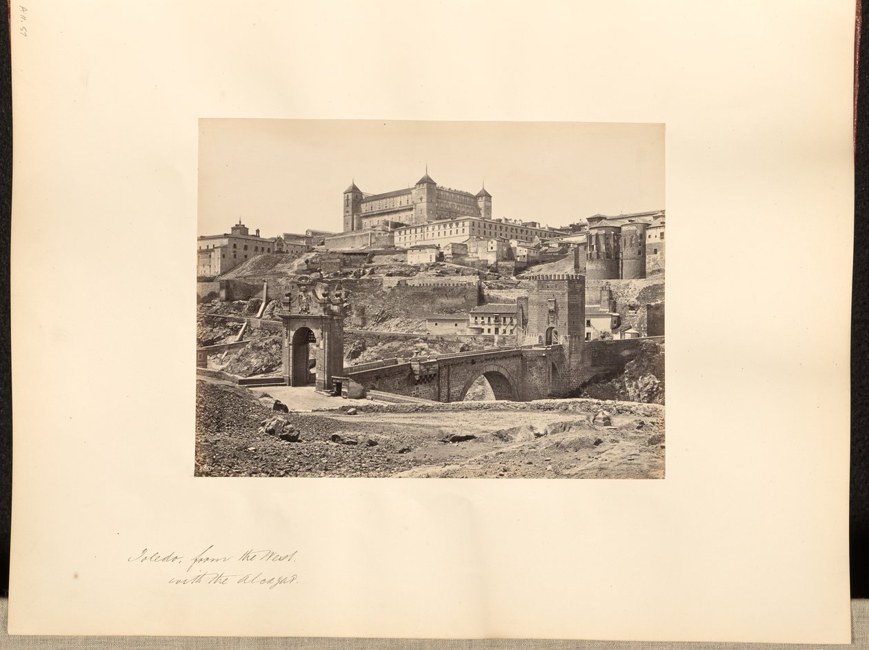 Toledo vanuit het westen, met het Alcazar door Francis Frith