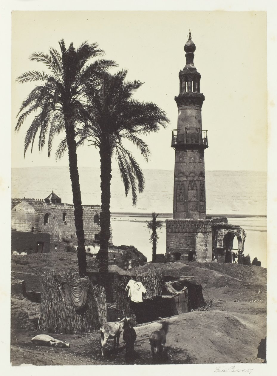 Uitzicht op Girgeh, Boven-Egypte door Francis Frith
