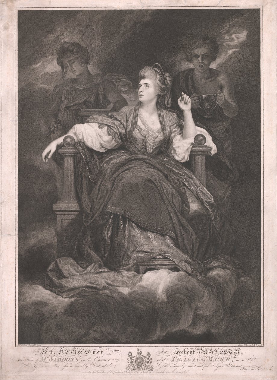 Mevrouw Siddons in de rol van de tragische muze door Francis Haward