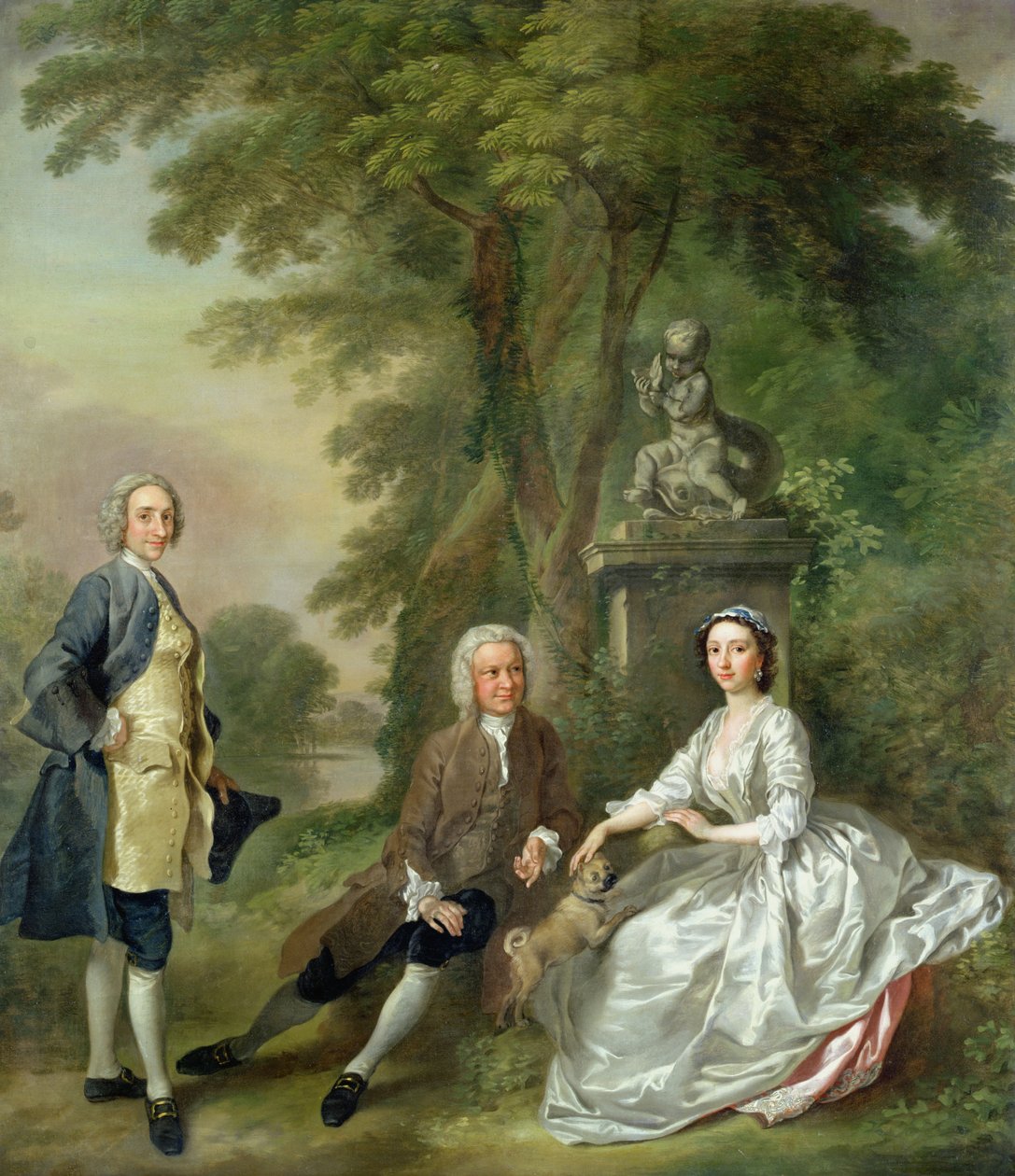 Jonathan Tyers (d.1767) en zijn dochter Elizabeth, en haar echtgenoot John Wood, c.1750-52 door Francis Hayman